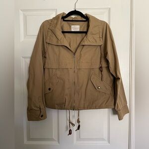 LOFT Anne Taylor Khaki Camel Tan  Quilted Jacket Cotton